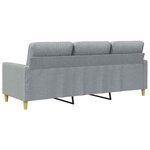 vidaXL Canapé à 3 places Gris clair 180 cm Tissu