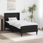 vidaXL Cadre de lit avec matelas 90 x 190 cm Noir