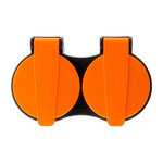 Rallonge étanche 2 prises avec clapet orange  2p+t h07rn-f 3x 1 5mm² 5m - zenitech
