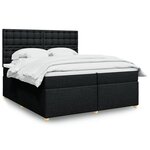vidaXL Sommier à lattes de lit avec matelas Noir 200x200 cm Tissu