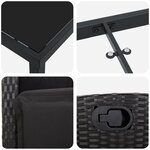 vidaXL Set de 5 pièces de salle à manger de jardin Noir Poly Rotin