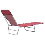 vidaXL Chaises longues pliables 2 Pièces Acier et tissu Rouge