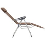 vidaXL Chaises de camping pliantes et repose-pied lot de 2 marron