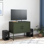 vidaXL Meuble TV vert olive 68 5x39x60 5 cm acier