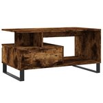 vidaXL Table basse Chêne fumé 90x49x45 cm Bois d'ingénierie