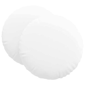 vidaXL Coussins de siège 2 pc Tissu Blanc Ø60 x 21 cm