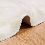 vidaXL Tapis en fausse Tafalla Blanc Ø 80 cm Polyester