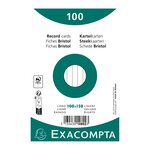 Paquet 100 Fiches Sous Film - Bristol Ligné Non Perforé 100x150mm - Blanc - X 20 - Exacompta