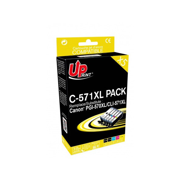 Canon cli-571 pack de 5 cartouches compatibles c-571xl upprint