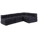 4 poufs modulaires vidaXL en tissu anthracite