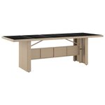 vidaXL Ensemble de salle à manger pour jardin 9 Pièces Beige Poly rotin