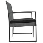 vidaXL Banc de jardin à 2 places et coussins gris foncé PP rotin