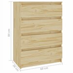 vidaXL Armoire d'appoint 60x36x84 cm Bois de pin massif