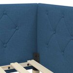 vidaXL Cadre de lit d'angle avec tête de lit Bleu 90 x 200 cm tissu