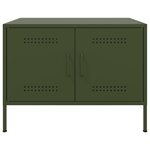 vidaXL Table basse vert olive 68x50x50 5 cm acier