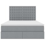 vidaXL Lit avec rangement et LED Gris clair 140 x 190 cm Polyester