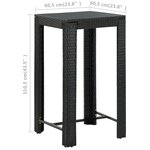 vidaXL Ensemble de bar de jardin 5 Pièces et coussins Résine tressée Noir