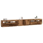 vidaXL Meuble TV avec lumières LED vieux bois bois d'ingénierie