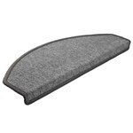vidaXL Tapis d'escalier 20 pièces 65 x 24 x 4 cm Gris foncé Demi-rond Grand