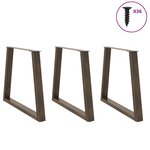 vidaXL Pieds de table à manger en forme de V 3 pièces Acier naturel 70 x (72-73 3) cm