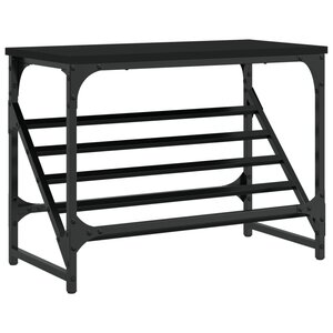 vidaXL Étagère à chaussures noir 60x30x45 cm bois d'ingénierie
