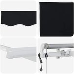 vidaXL Auvent Rétractable 500 × 300 cm Noir