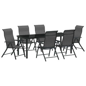 vidaXL Ensemble de salle à manger pour jardin 7 Pièces Gris