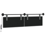 vidaXL Tête de lit suspendue Avec lumière LED Gris foncé Tissu
