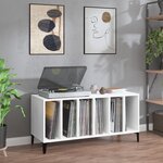 vidaXL Armoire à disques blanc 100x38x48 cm bois d'ingénierie