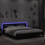 vidaXL Cadre de lit avec tête de lit et LED noir 160x200 cm