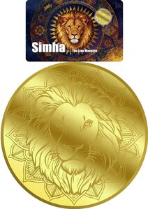 Monnaie LION SIMHA Mandala 1/200 Oz Or 30$ Liberia 2026 (PRÉCOMMANDE)