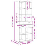 vidaXL Buffet haut noir 70x42 5x185 cm bois d'ingénierie