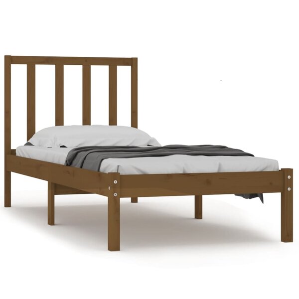 vidaXL Cadre de lit sans matelas marron miel pin massif 100x200 cm