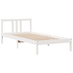 vidaXL Lit bibliothèque sans matelas blanc 90x200cm bois de pin massif