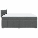 vidaXL Sommier à lattes de lit avec matelas Gris foncé 180x200cm Tissu