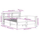 vidaXL Cadre de lit sans matelas cire marron 140x190cm bois pin massif
