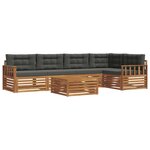 vidaXL Ensemble de canapés d'extérieur 6 pc Naturel et Anthracite