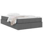 vidaXL Lit avec rangement et matelas Gris foncé 120 x 200 cm Polyester