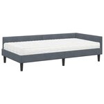 vidaXL Cadre de lit d'angle avec matelas Autre 2 Pièces Gris Velours