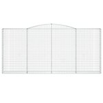 vidaXL Paniers à gabions arqués 10 Pièces 400x30x180/200 cm Fer galvanisé