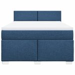 vidaXL Sommier à lattes de lit avec matelas Bleu 140x200 cm Tissu