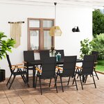 vidaXL Ensemble à manger de jardin 9 Pièces noir et marron