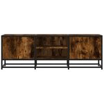 vidaXL Meuble TV chêne fumé 120x35x41 cm bois d'ingénierie et métal