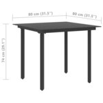 vidaXL Ensemble à manger de jardin 3 Pièces PVC résine tressée noir