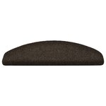 vidaXL Tapis d'escalier autocollants 15Pièces Marron 65x21x4cm Aiguilleté