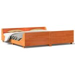 vidaXL Cadre de lit sans matelas cire marron 200x200cm bois pin massif