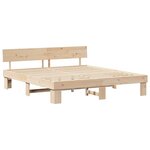 vidaXL Cadre de lit avec tête de lit Naturel 180 x 200 cm Pin massif