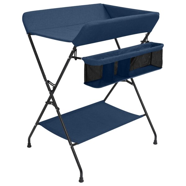 vidaXL Table à langer Bleu marine Fer