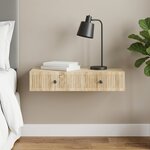 vidaXL Table d'appoint murale Chêne Sonoma 87 5 x 34 5 x 17 cm