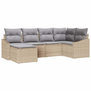 vidaXL Ensemble de salle à manger pour jardin 6 Pièces Beige  Gris clair